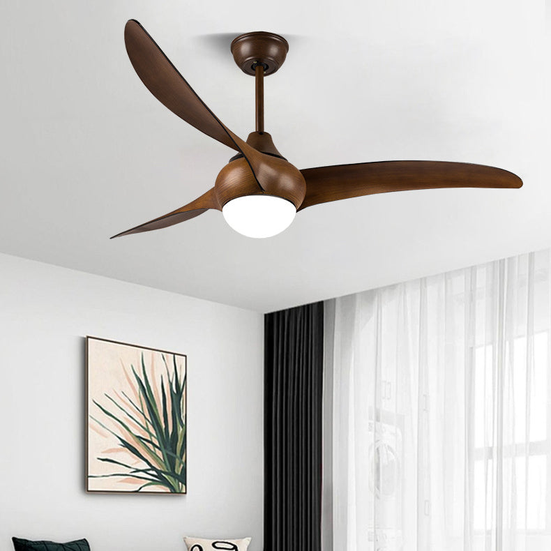 Slim profile downrod ceiling fan light — low-profile brown LED fan light | Casa Norex