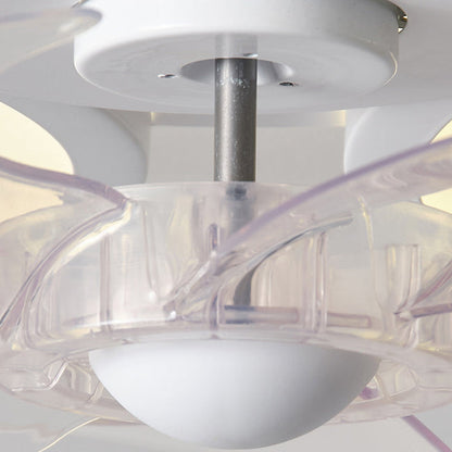Contemporary Creative Aluminum Acrylic ABS Fan LED Flush Mount Ceiling Fan Light For Bedroom