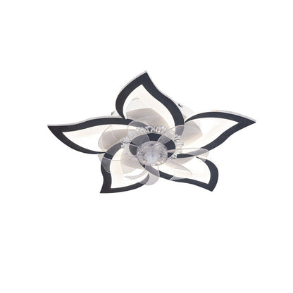 Contemporary Creative Aluminum Acrylic ABS Fan LED Flush Mount Ceiling Fan Light For Bedroom