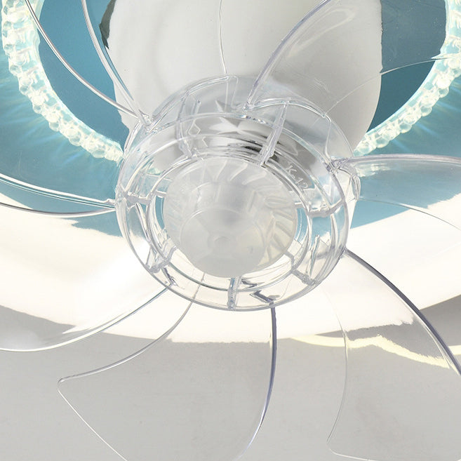 Modern Minimalist Clouds Airplanes Crowns Round ABS Iron Copper LED Flush Mount Ceiling Fan Light For Bedroom