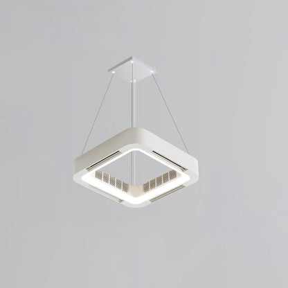 Modern Simplicity ABS Acrylic Hardware Square LED Ceiling Fan Light Chandeliers For Bedroom