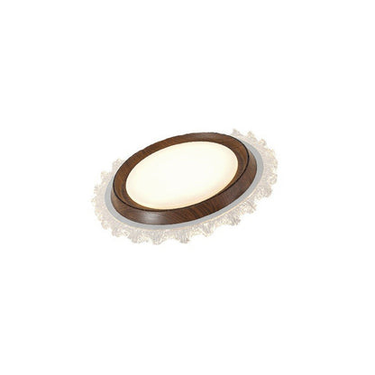 Contemporary Retro Hardware ABS PC Acrylic Round Lace LED Flush Mount Ceiling Fan Light For Bedroom