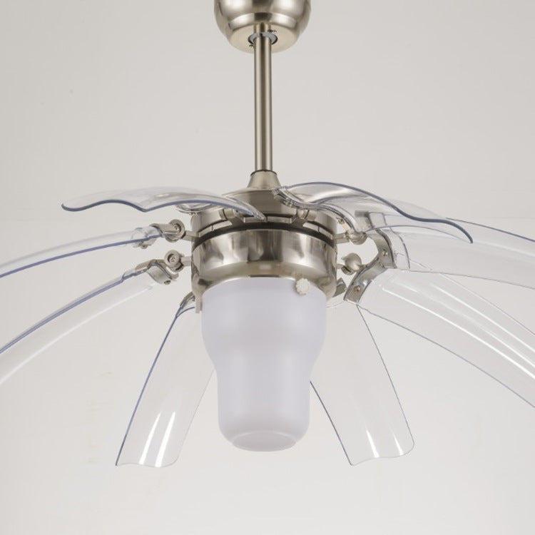 Traditional Vintage ABS Acrylic Metal Cone LED Downrods Ceiling Fan Light For Living Room