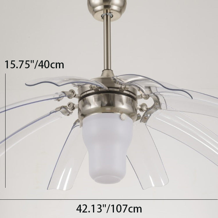 Traditional Vintage ABS Acrylic Metal Cone LED Downrods Ceiling Fan Light For Living Room