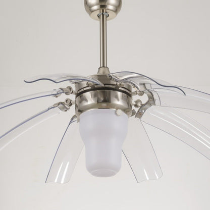 Traditional Vintage ABS Acrylic Metal Cone LED Downrods Ceiling Fan Light For Living Room