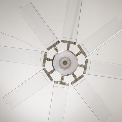 Traditional Vintage ABS Acrylic Metal Cone LED Downrods Ceiling Fan Light For Living Room