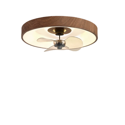 Modern Simplicity Round Iron Copper Acrylic LED Flush Mount Ceiling Fan Light For Bedroom