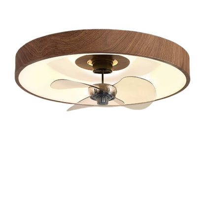 Modern Simplicity Round Iron Copper Acrylic LED Flush Mount Ceiling Fan Light For Bedroom