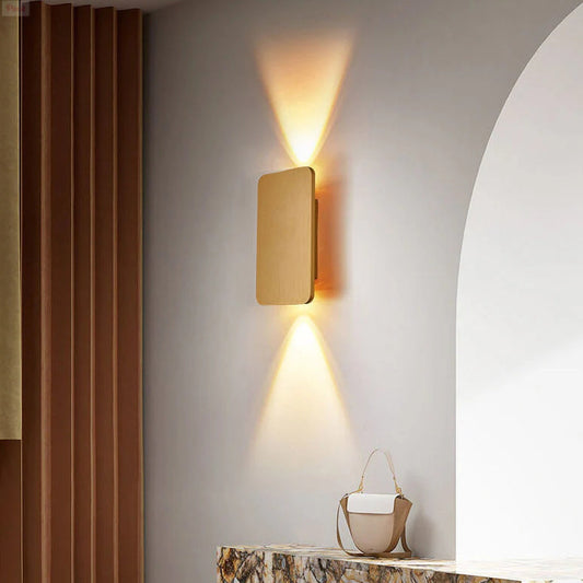 Rectangular flat panel wall sconce — slim aluminum housing with dual LED | Casa Norex