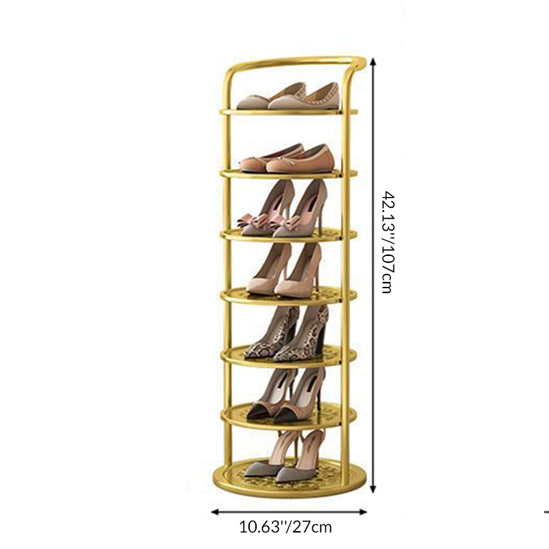 Tiered shoe rack dimension diagram, 5 to 8-tier heights | Casa Norex