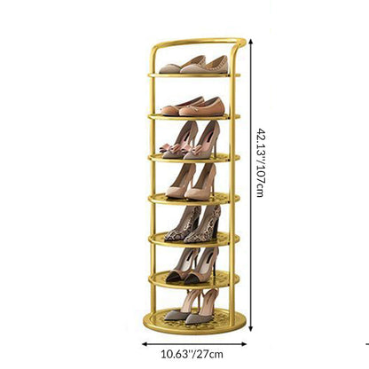 Tiered shoe rack dimension diagram, 5 to 8-tier heights | Casa Norex