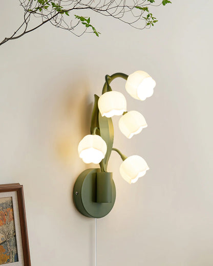 Bell Orchid plug-in wall lamp installed bedroom - Casa Norex