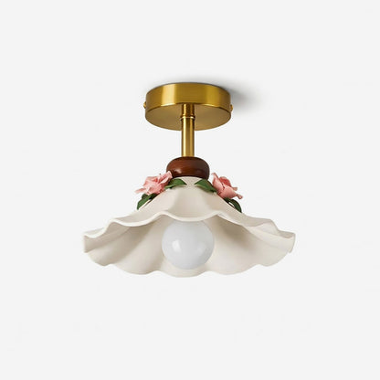 Bellarose flush mount in bedroom - romantic floral glow - Casa Norex