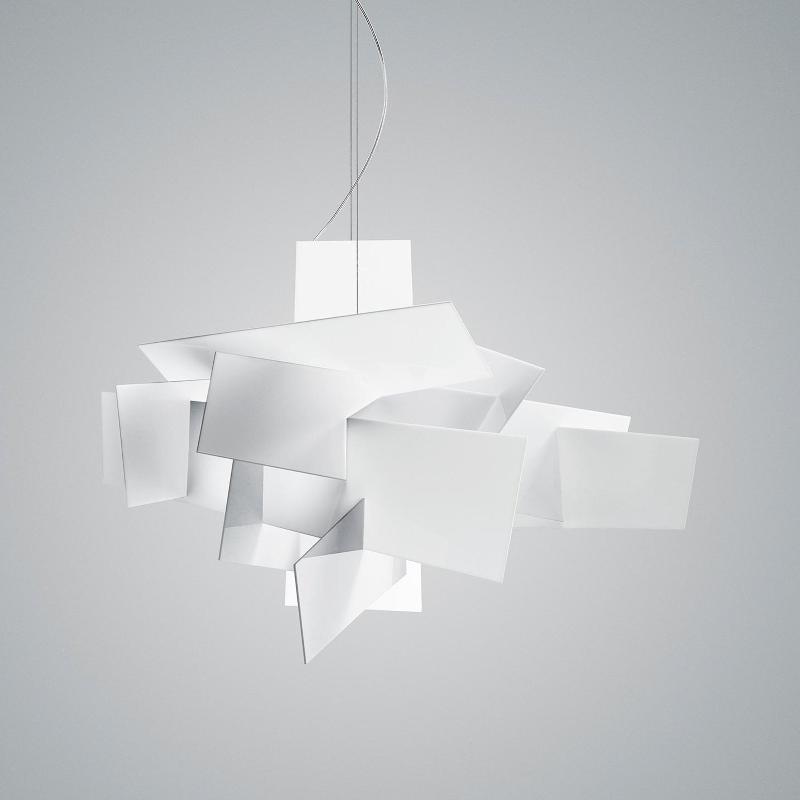 Big Bang chandelier — interlocking acrylic panels, white finish | Casa Norex