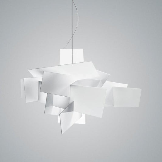 Big Bang chandelier — interlocking acrylic panels, white finish | Casa Norex