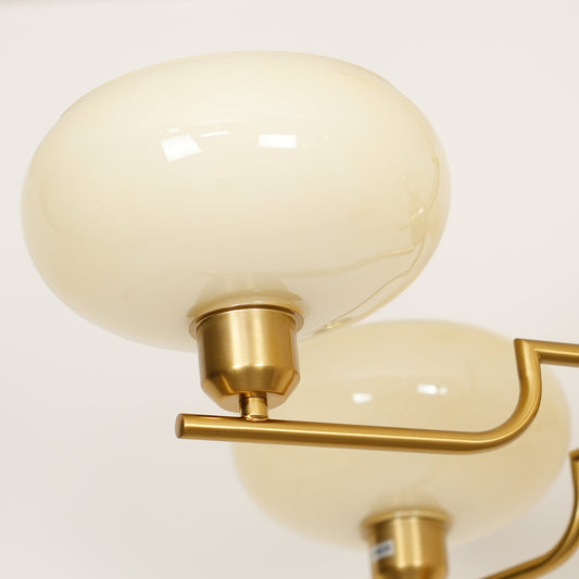 Art Deco glass chandelier — gold metal frame with glass shades | Casa Norex