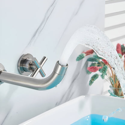 Rotare Wall-Mounted Bathroom Faucet reach profile — Rose Gold finish — Casa Norex