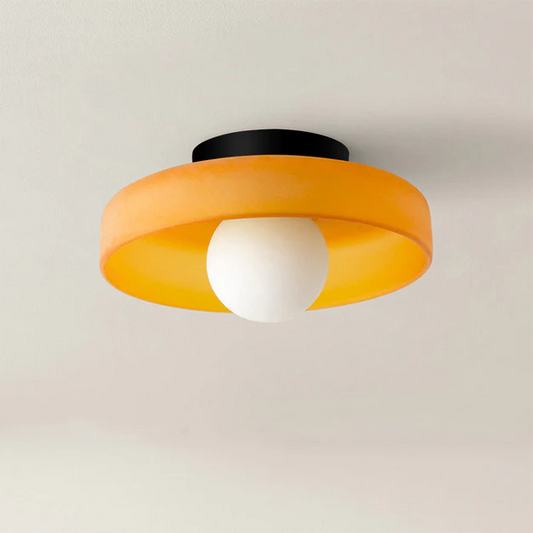 Round flush mount kitchen ceiling light — glass dome shade low-profile design | Casa Norex