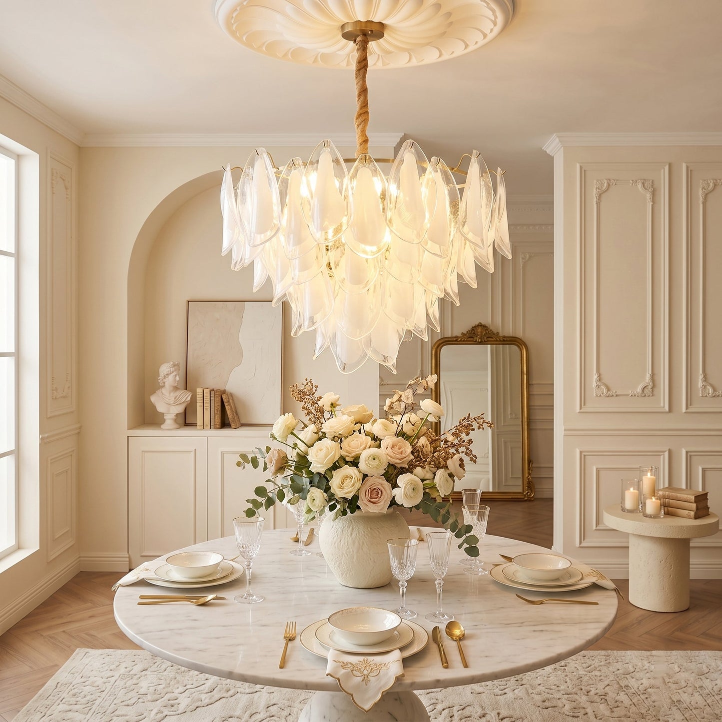 Celeste Glass Petal Chandelier