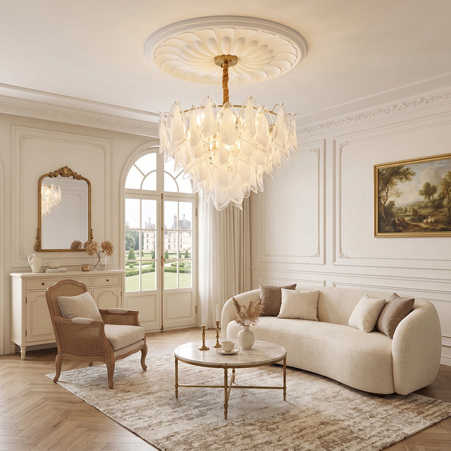 Celeste Glass Petal Chandelier