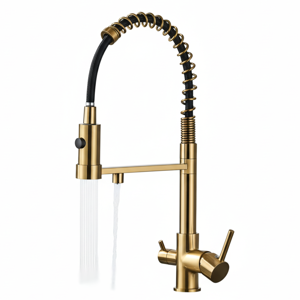 Ashgrove 3-Way Filtered Pull-Down Kitchen Faucet — braided pull-down hose | Casa Norex