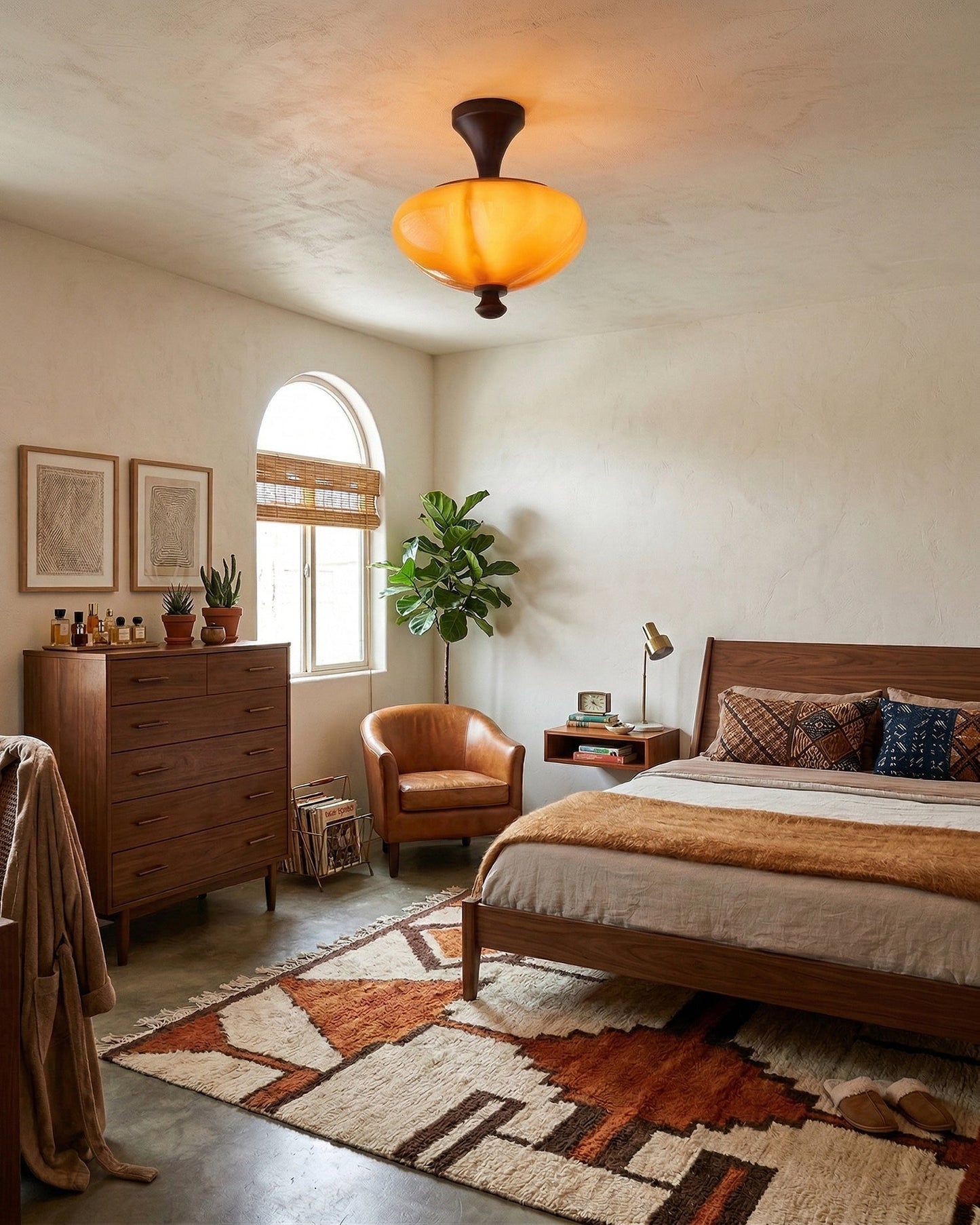 Carmelo ceiling lamp side profile view - Casa Norex