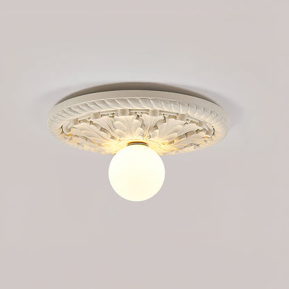 Embossed cream relief rim close-up - Circa ceiling light by Casa Norex