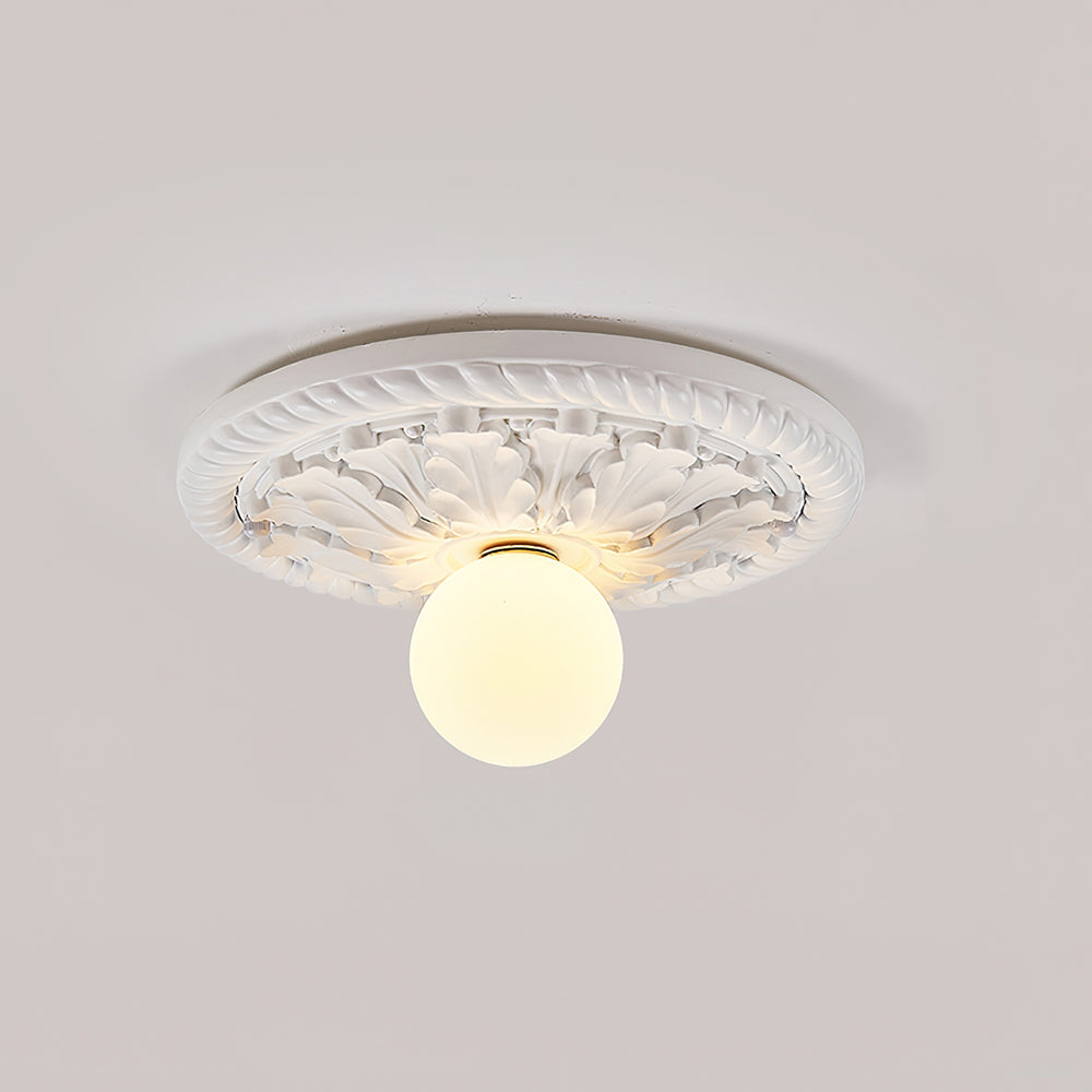 Circa embossed cream ceiling light with relief rim detail | Casa Norex