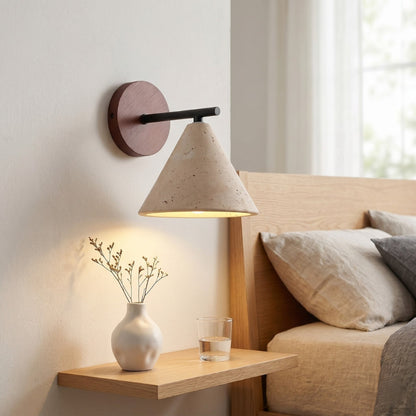 Natural stone sconce in living room - Japandi minimalism - Casa Norex