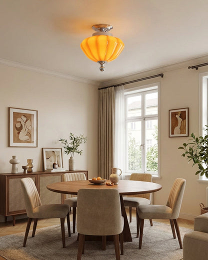 Corenza amber ceiling light overhead view - Casa Norex