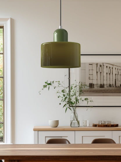 Verdoma Modern Cylinder Glass Design Pendant Light for Kitchens and Dining Rooms