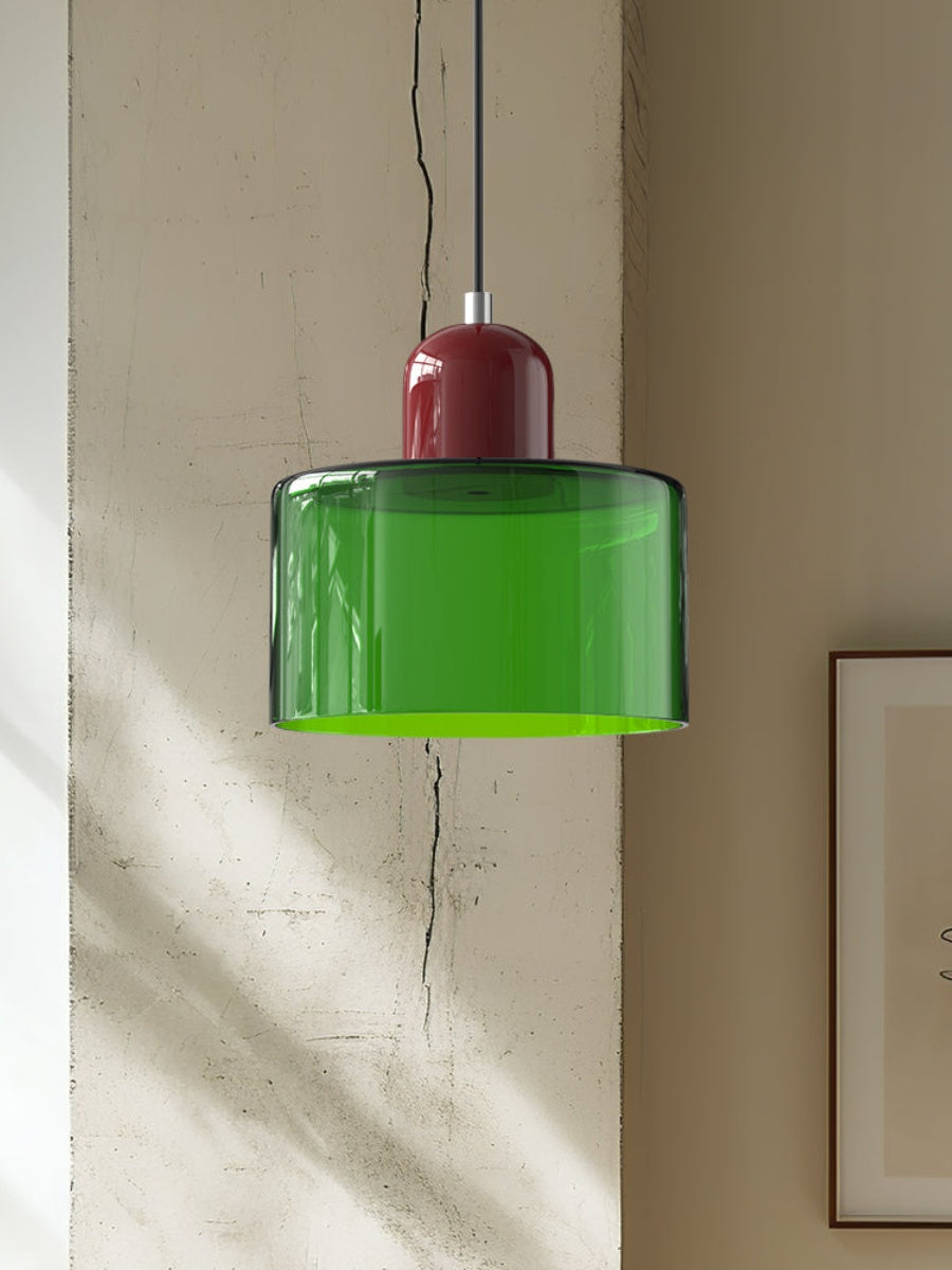 Verdoma Modern Cylinder Glass Design Pendant Light for Kitchens and Dining Rooms