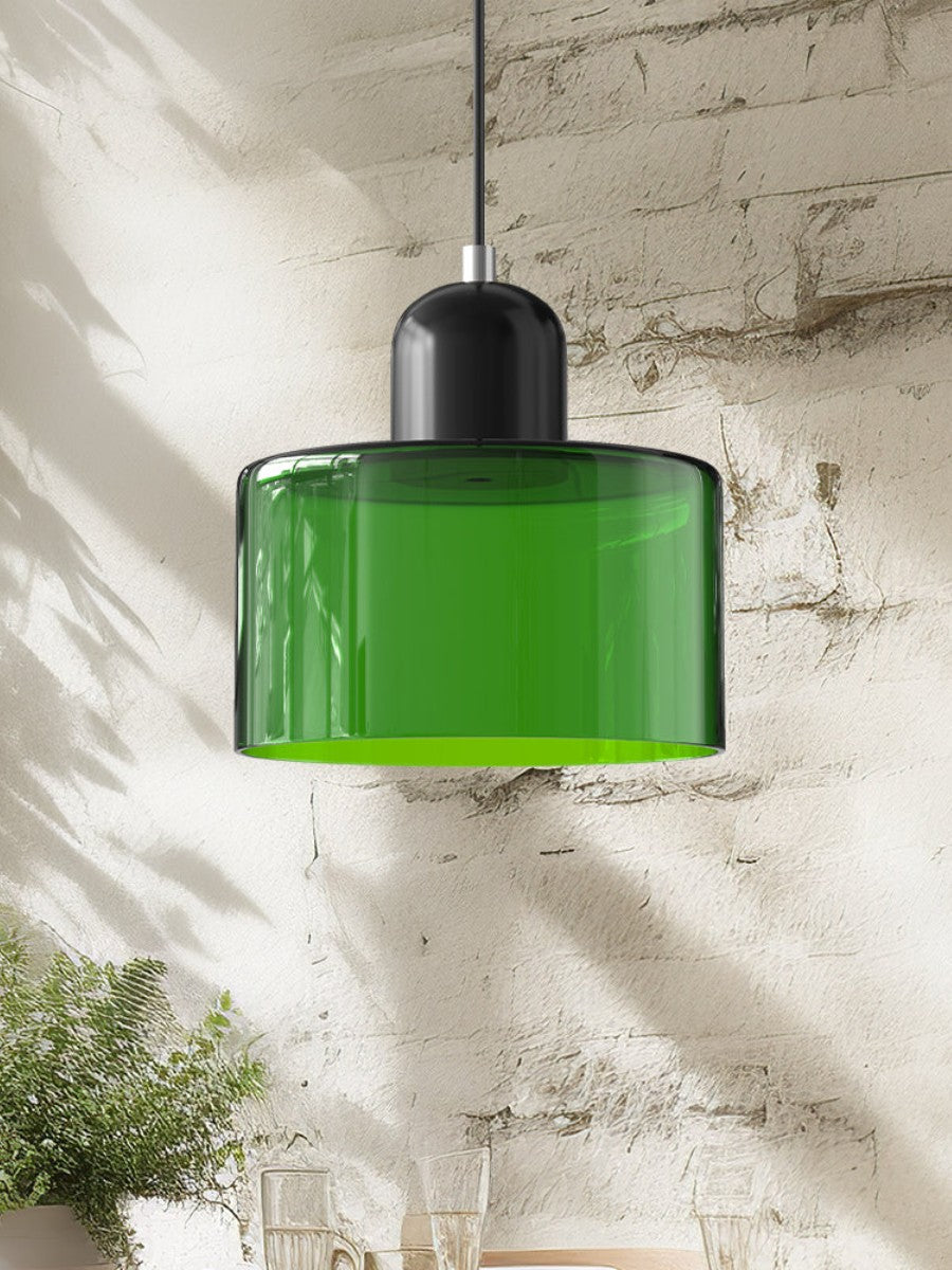 Verdoma Modern Cylinder Glass Design Pendant Light for Kitchens and Dining Rooms