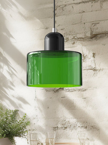 Verdoma Modern Cylinder Glass Design Pendant Light for Kitchens and Dining Rooms