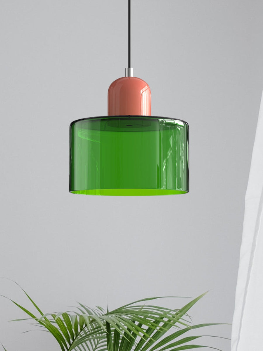Verdoma Modern Cylinder Glass Design Pendant Light for Kitchens and Dining Rooms