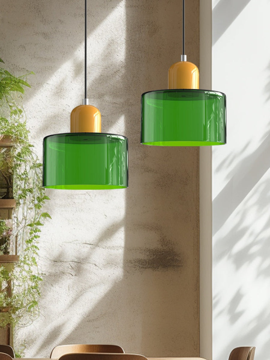 Verdoma Modern Cylinder Glass Design Pendant Light for Kitchens and Dining Rooms