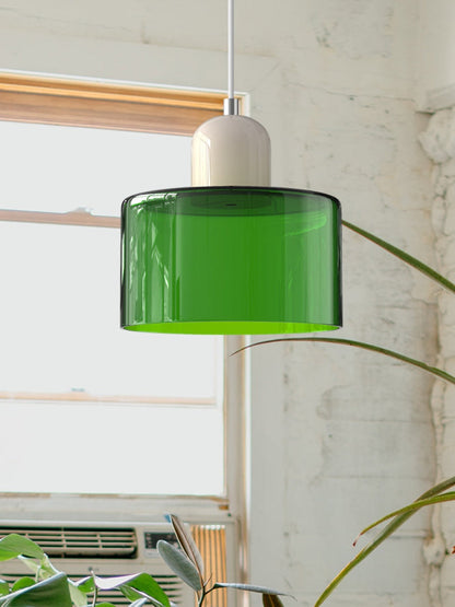 Verdoma Modern Cylinder Glass Design Pendant Light for Kitchens and Dining Rooms