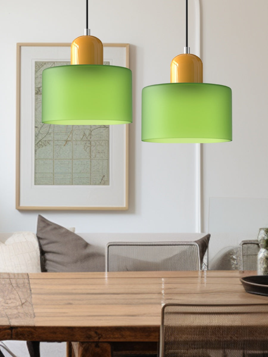 Verdoma Modern Cylinder Glass Design Pendant Light for Kitchens and Dining Rooms