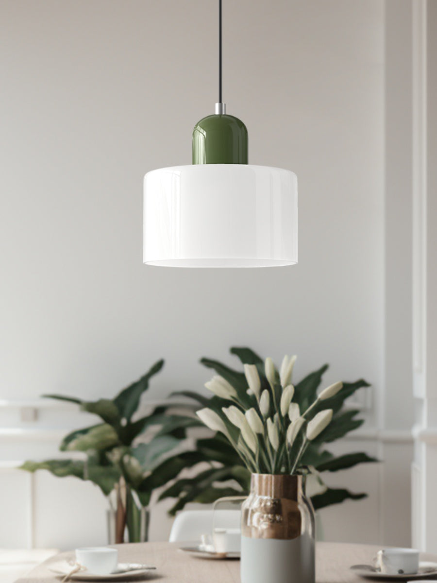 Verdoma Modern Cylinder Glass Design Pendant Light for Kitchens and Dining Rooms
