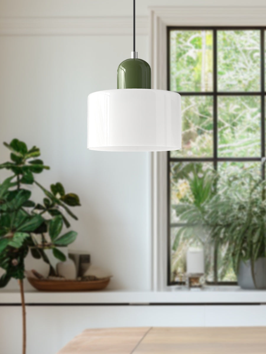 Verdoma Modern Cylinder Glass Design Pendant Light for Kitchens and Dining Rooms