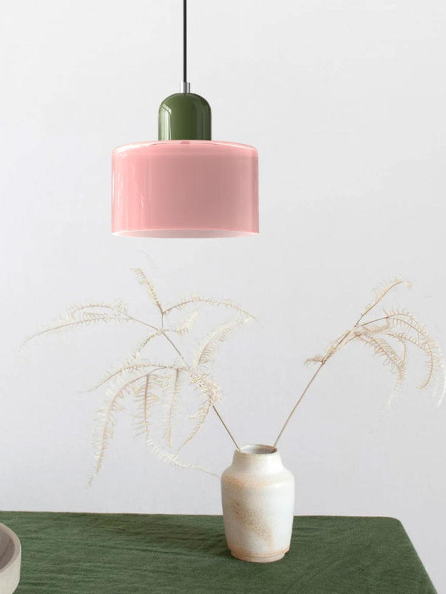 Verdoma Modern Cylinder Glass Design Pendant Light for Kitchens and Dining Rooms