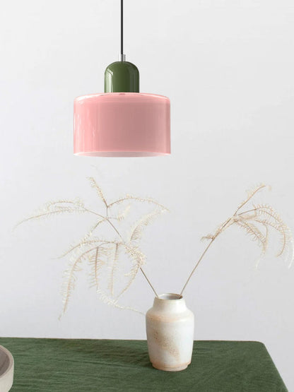Verdoma Modern Cylinder Glass Design Pendant Light for Kitchens and Dining Rooms