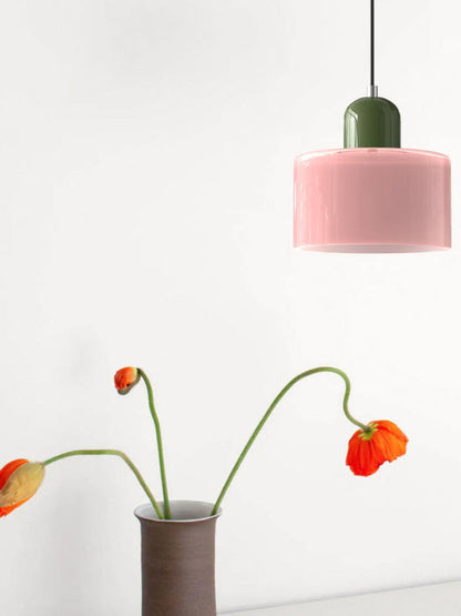 Verdoma Modern Cylinder Glass Design Pendant Light for Kitchens and Dining Rooms