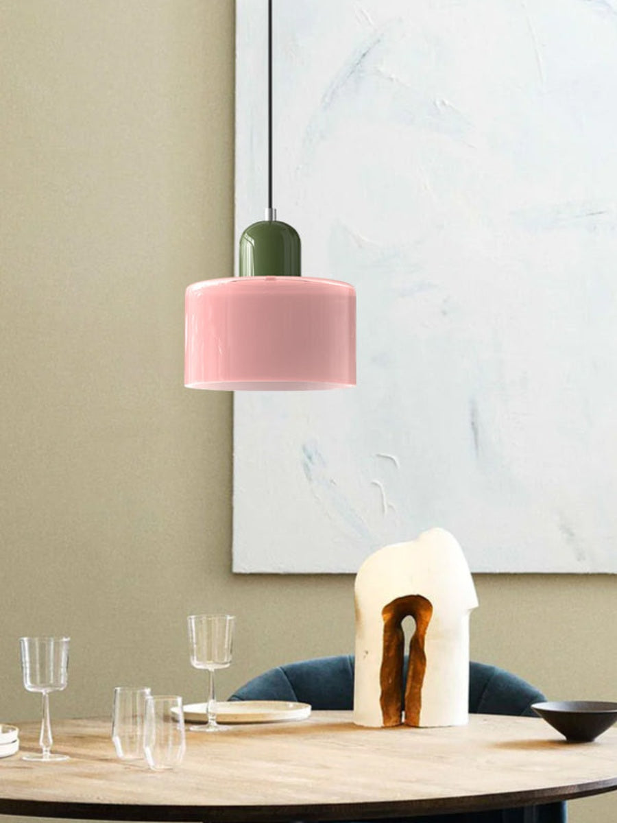 Verdoma Modern Cylinder Glass Design Pendant Light for Kitchens and Dining Rooms