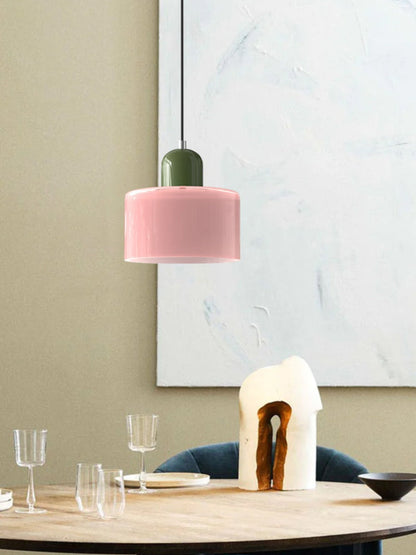 Verdoma Modern Cylinder Glass Design Pendant Light for Kitchens and Dining Rooms