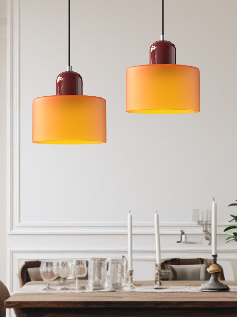 Verdoma Modern Cylinder Glass Design Pendant Light for Kitchens and Dining Rooms