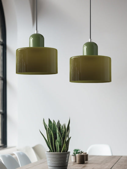 Verdoma Modern Cylinder Glass Design Pendant Light for Kitchens and Dining Rooms