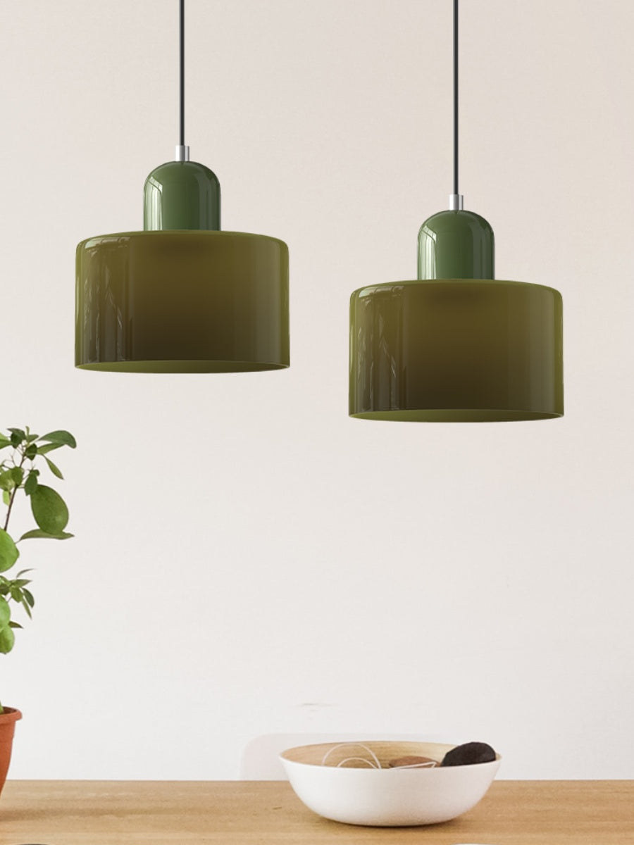 Verdoma Modern Cylinder Glass Design Pendant Light for Kitchens and Dining Rooms