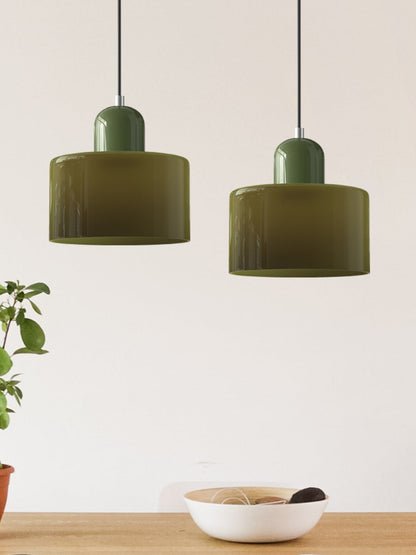 Verdoma Modern Cylinder Glass Design Pendant Light for Kitchens and Dining Rooms