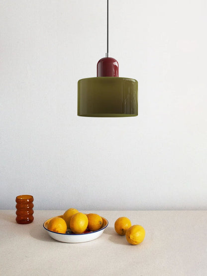 Verdoma Modern Cylinder Glass Design Pendant Light for Kitchens and Dining Rooms